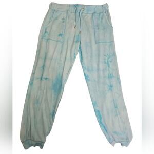 Sweatpants French Kyss Light Blue And White Cloud Pattern Women's Size Medium